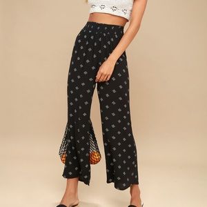 Amuse Society Coasting Along Black Print Pants
